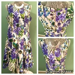 Floral Classy Open Zipper Dress